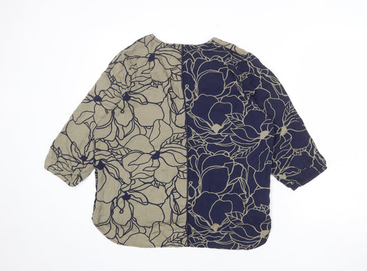 Womens UK Size 12 Trend Blue Basic Blouse