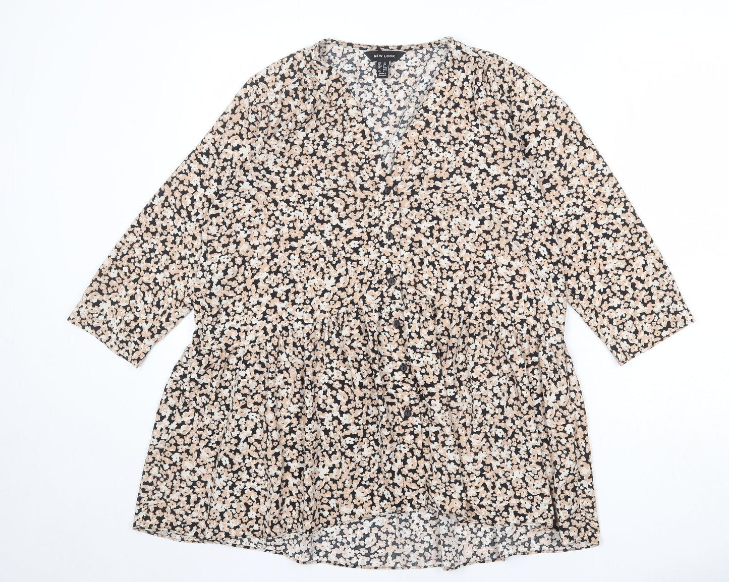 Womens UK Size 10 New Look Multicoloured Basic Blouse