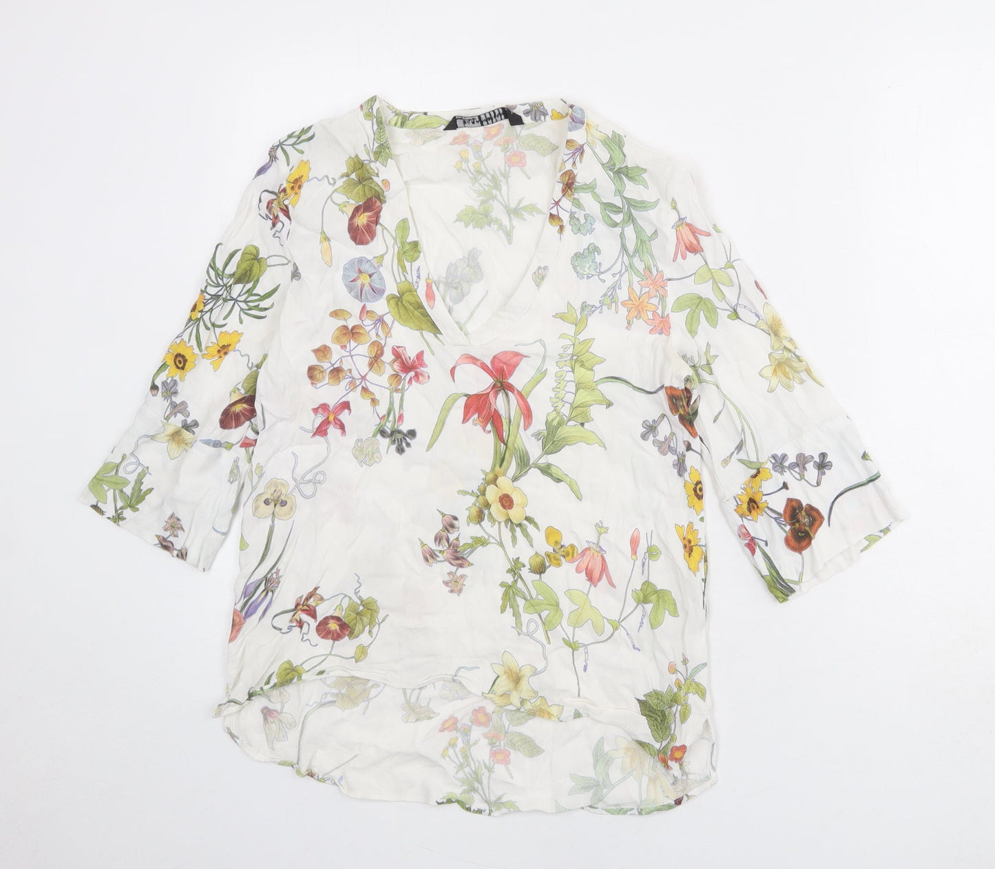 Womens UK Size S Zara White Basic Blouse