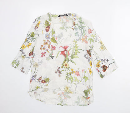 Womens UK Size S Zara White Basic Blouse