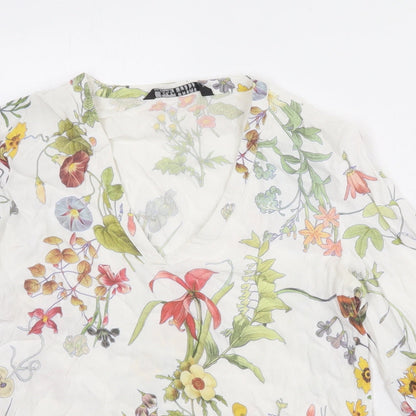 Womens UK Size S Zara White Basic Blouse