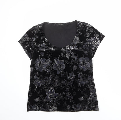 Womens UK Size 12 Roman Black Basic T-Shirt