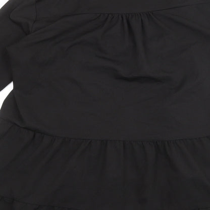 Cameo Rose Womens Black Polyester A-Line Size 12 V-Neck Pullover
