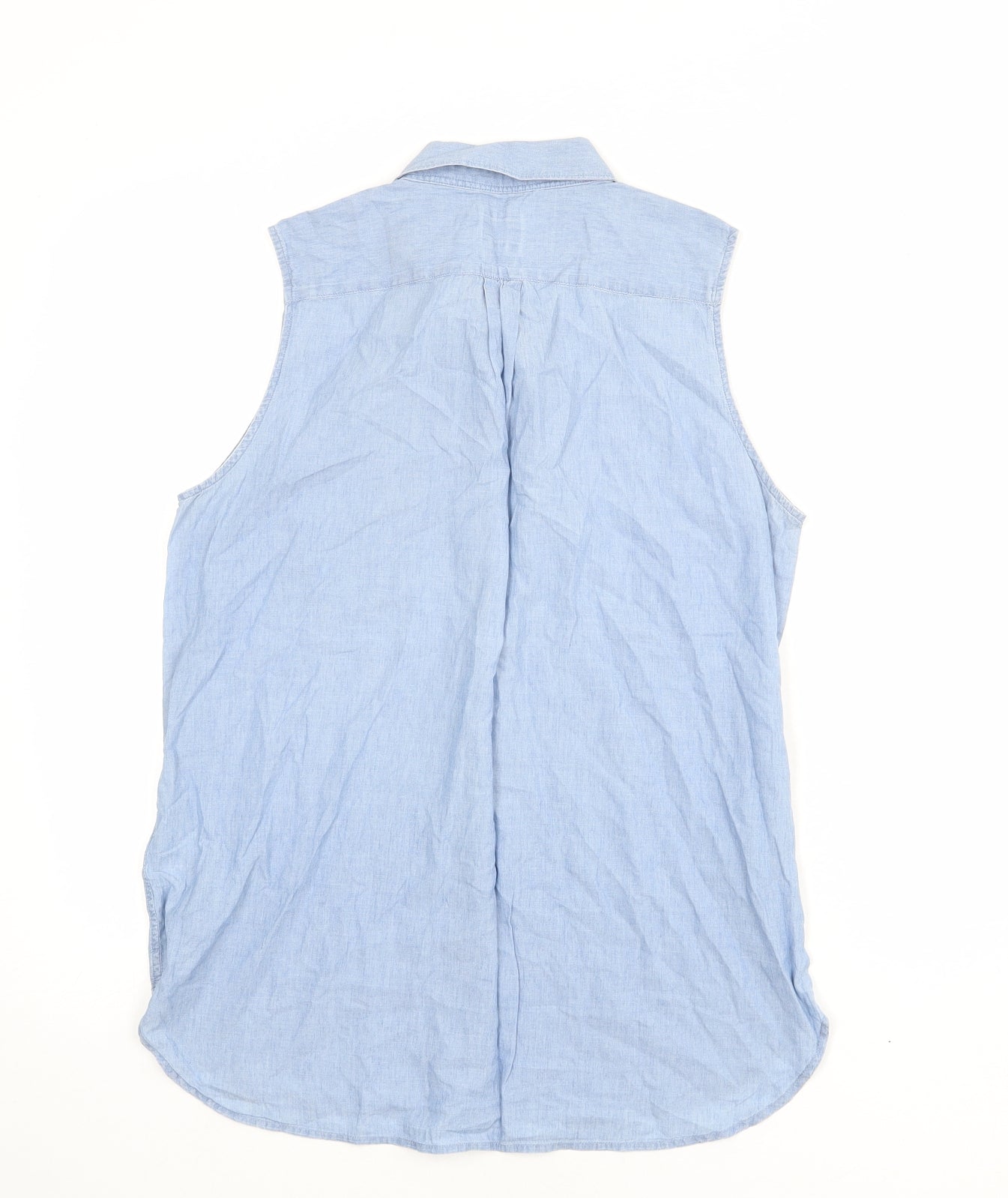 Womens UK Size S Gap Blue Basic Button-Up