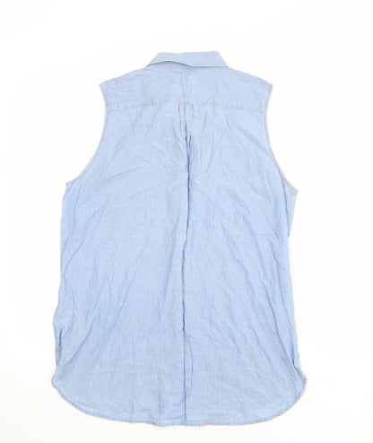 Womens UK Size S Gap Blue Basic Button-Up