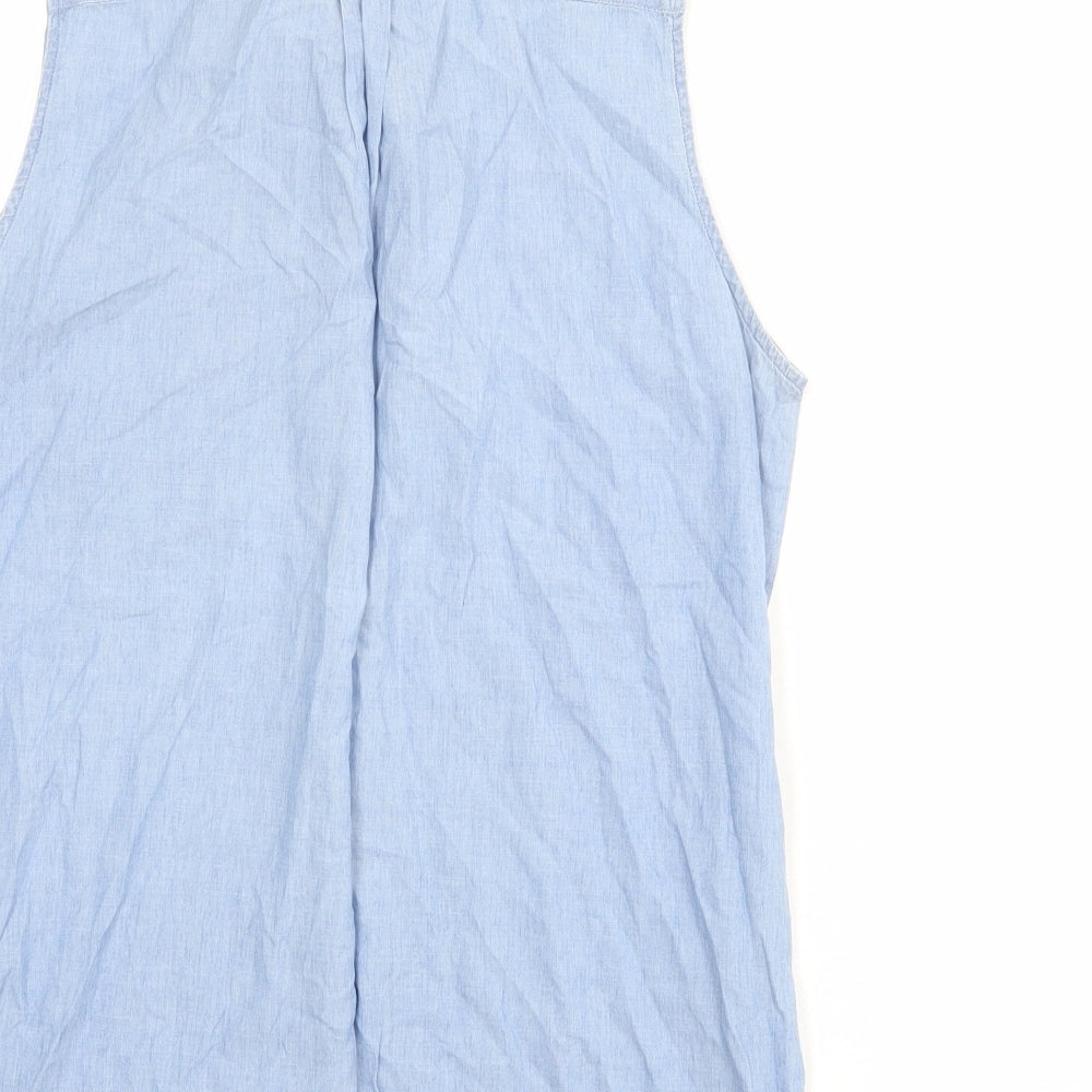 Womens UK Size S Gap Blue Basic Button-Up