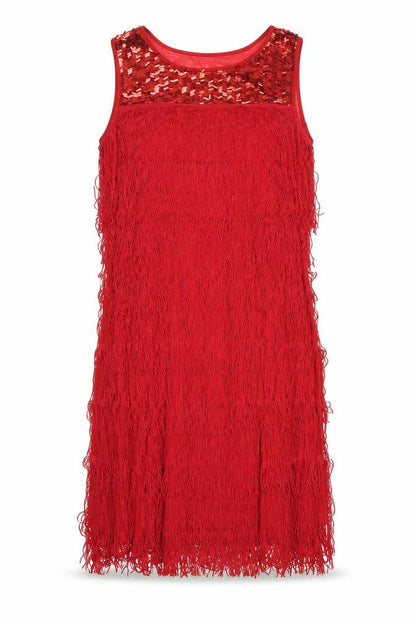 Roman Womens Red Polyester Tank Dress Size 10 Round Neck Pullover