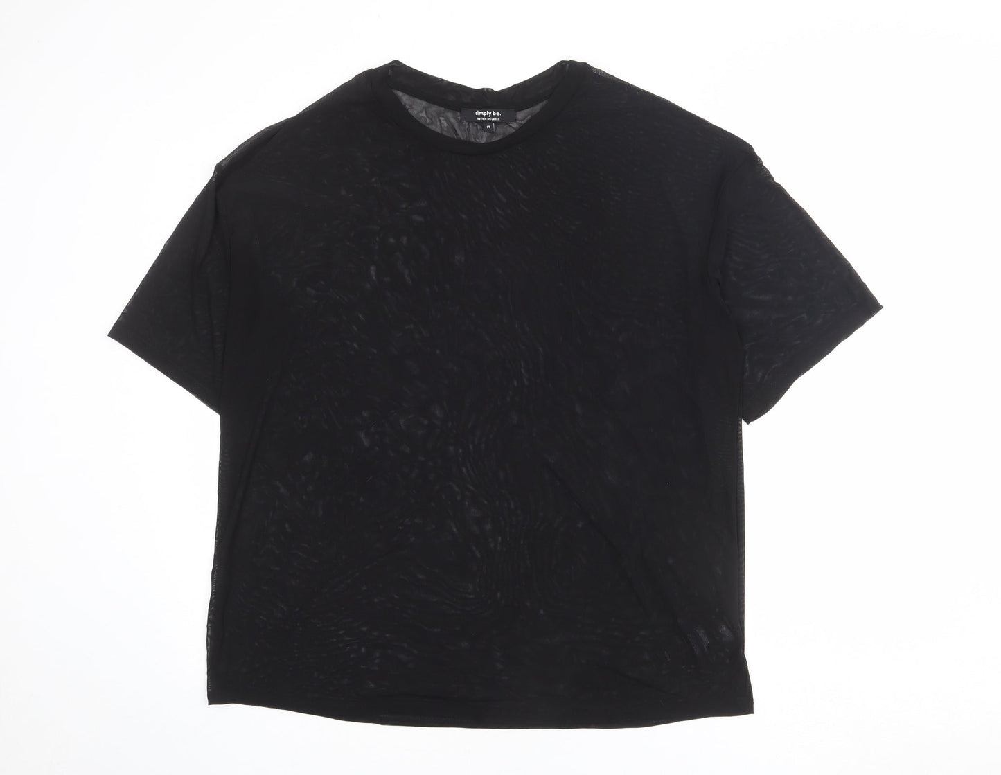 Womens UK Size 14 Simply Be Black Basic T-Shirt