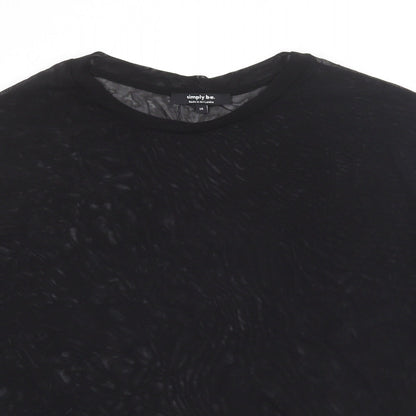 Womens UK Size 14 Simply Be Black Basic T-Shirt