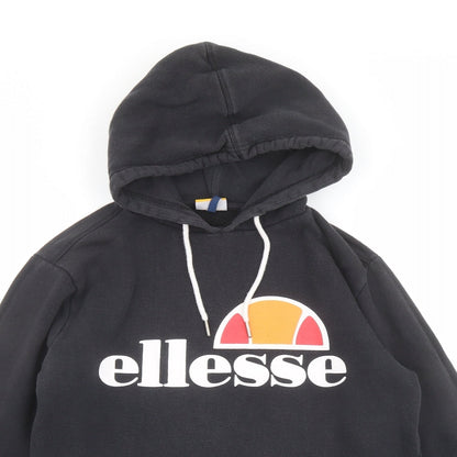 ellesse Womens Black Cotton Pullover Hoodie Size S Pullover - Ellesse Logo Drawstring Pocket