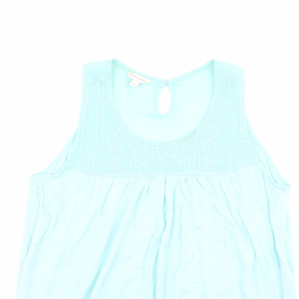 Womens UK Size M Monsoon Blue Basic Tank