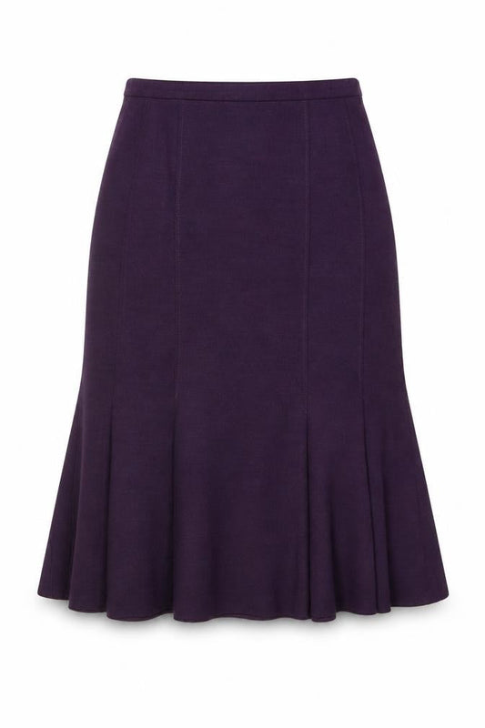 Lucinda Womens Purple Polyester Swing Skirt Size 12 Zip