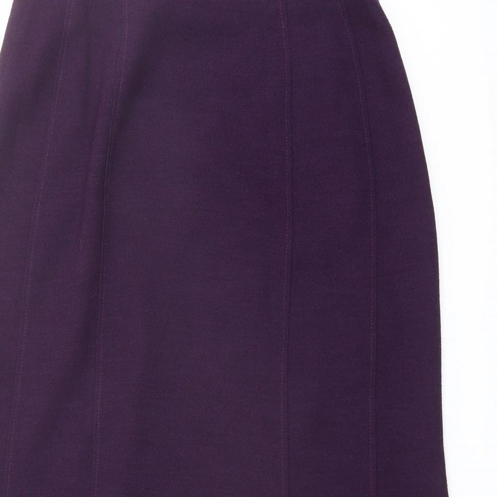 Lucinda Womens Purple Polyester Swing Skirt Size 12 Zip