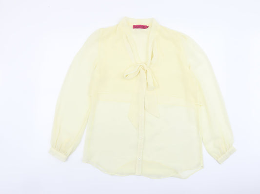 Boohoo Womens Ivory Polyester Basic Blouse Size 8 V-Neck