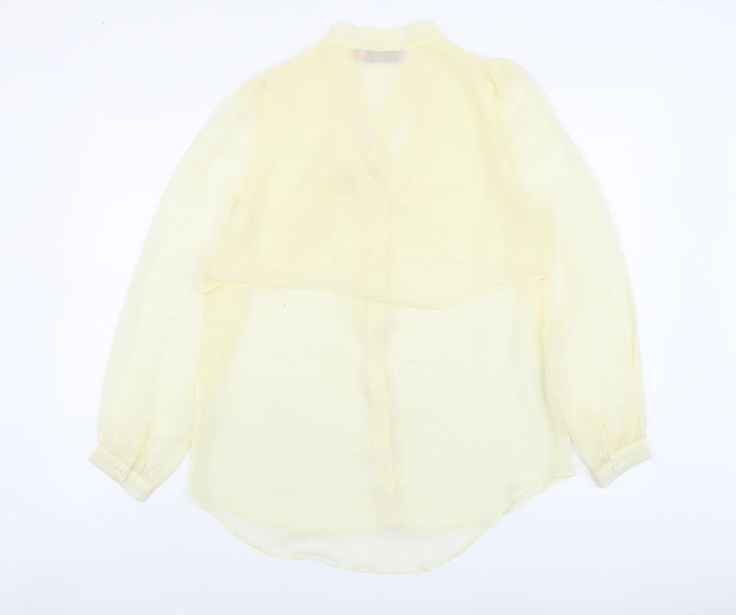 Boohoo Womens Ivory Polyester Basic Blouse Size 8 V-Neck