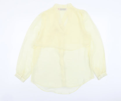 Boohoo Womens Ivory Polyester Basic Blouse Size 8 V-Neck