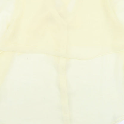 Boohoo Womens Ivory Polyester Basic Blouse Size 8 V-Neck