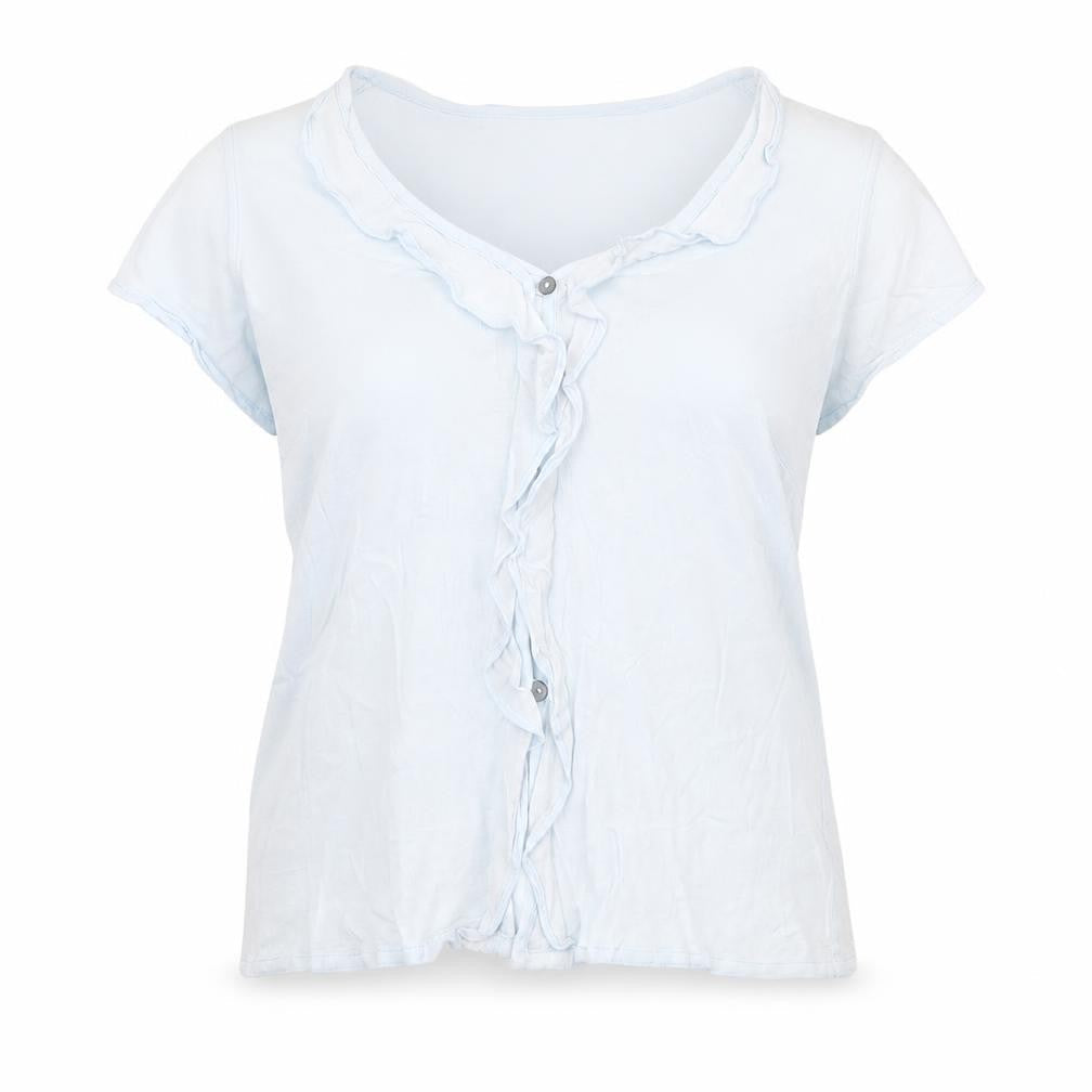 Womens UK Size 16 Marks and Spencer Blue Basic Button-Up