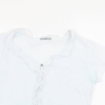 Womens UK Size 16 Marks and Spencer Blue Basic Button-Up