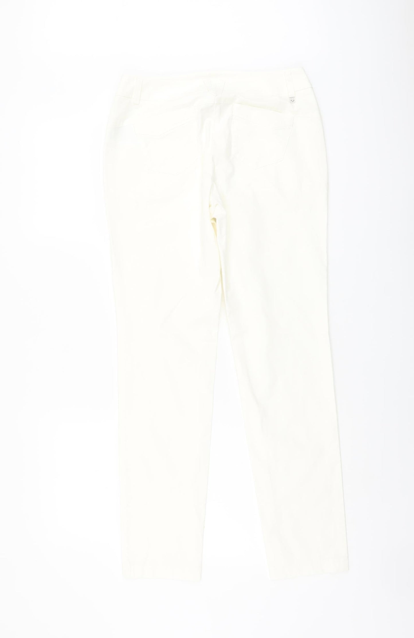 Descente Womens Ivory Cotton Straight Jeans Size 6 L29 in Regular Button