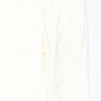Descente Womens Ivory Cotton Straight Jeans Size 6 L29 in Regular Button