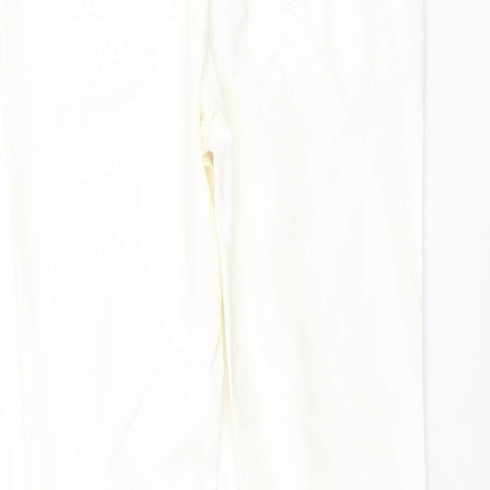 Descente Womens Ivory Cotton Straight Jeans Size 6 L29 in Regular Button