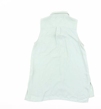 Womens UK Size 10 New Look Green Basic Button-Up