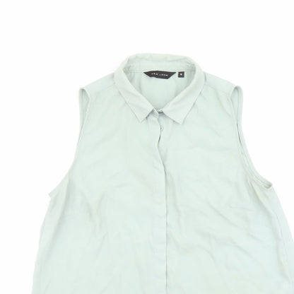 Womens UK Size 10 New Look Green Basic Button-Up