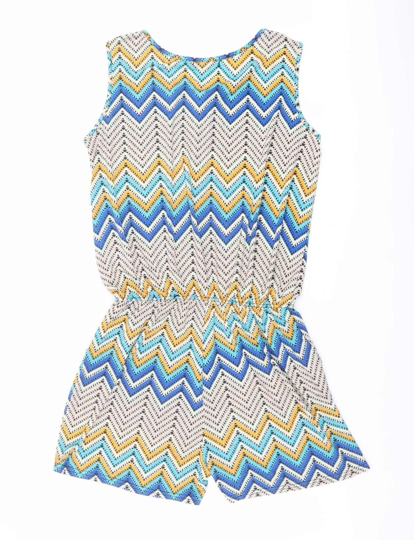 Conos Womens Multicoloured Geometric Polyester Playsuit One-Piece Size XL Zip - Size XL - XXL
