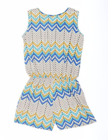 Conos Womens Multicoloured Geometric Polyester Playsuit One-Piece Size XL Zip - Size XL - XXL