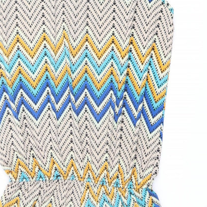 Conos Womens Multicoloured Geometric Polyester Playsuit One-Piece Size XL Zip - Size XL - XXL