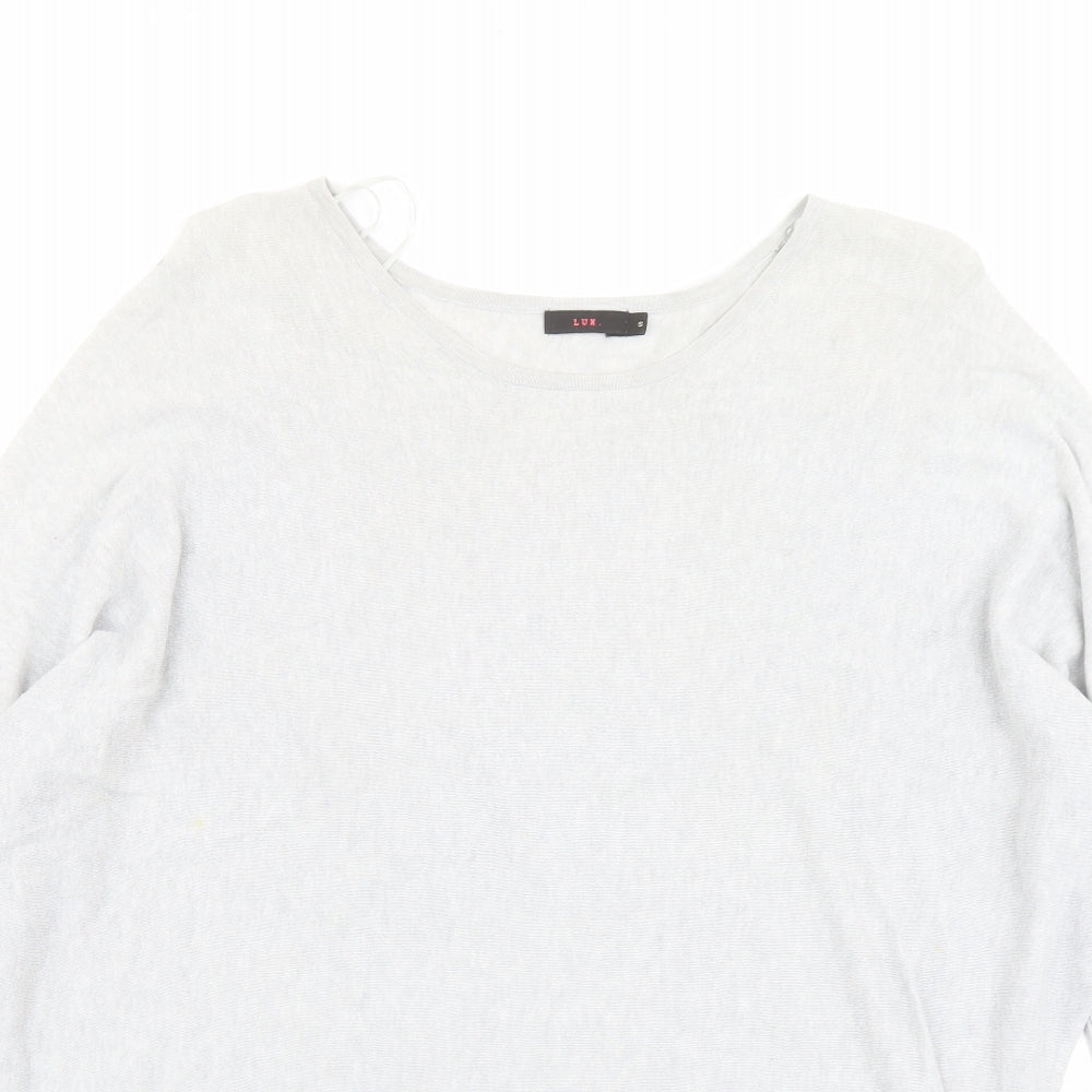 Womens UK Size S Lux Grey Pullover Jumper