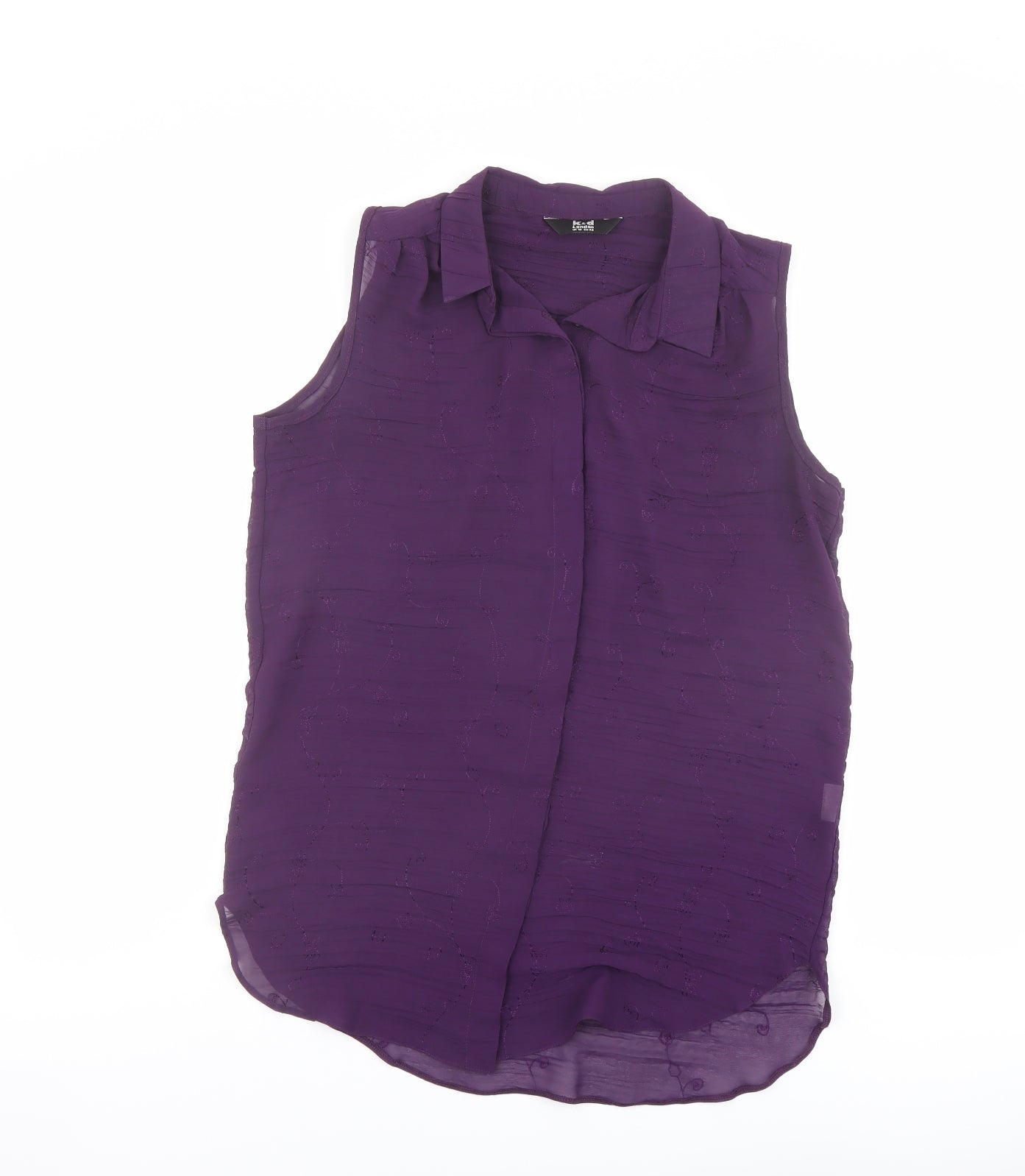 Womens UK Size 12 K&D Purple Basic Button-Up