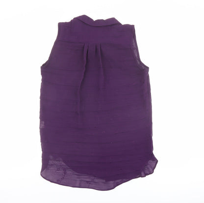 Womens UK Size 12 K&D Purple Basic Button-Up