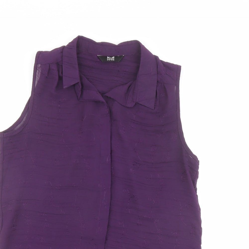 Womens UK Size 12 K&D Purple Basic Button-Up