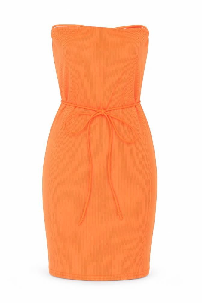 PRETTYLITTLETHING Womens Orange Polyester Bodycon Size 6 Square Neck Pullover