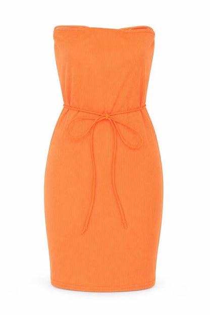 PRETTYLITTLETHING Womens Orange Polyester Bodycon Size 6 Square Neck Pullover