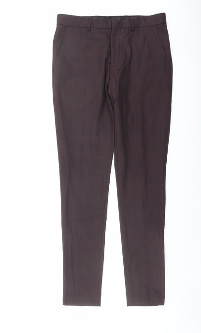 Womens UK Size 10 Selected Regular Fit Dress Pants Red Trousers