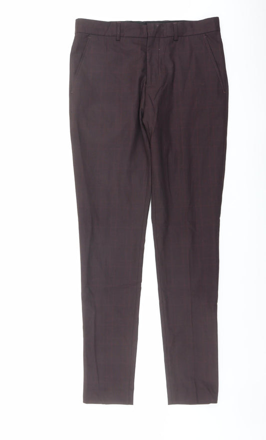 Womens UK Size 10 Selected Regular Fit Dress Pants Red Trousers