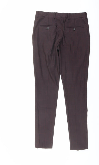 Womens UK Size 10 Selected Regular Fit Dress Pants Red Trousers