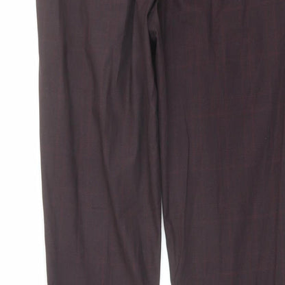 Womens UK Size 10 Selected Regular Fit Dress Pants Red Trousers