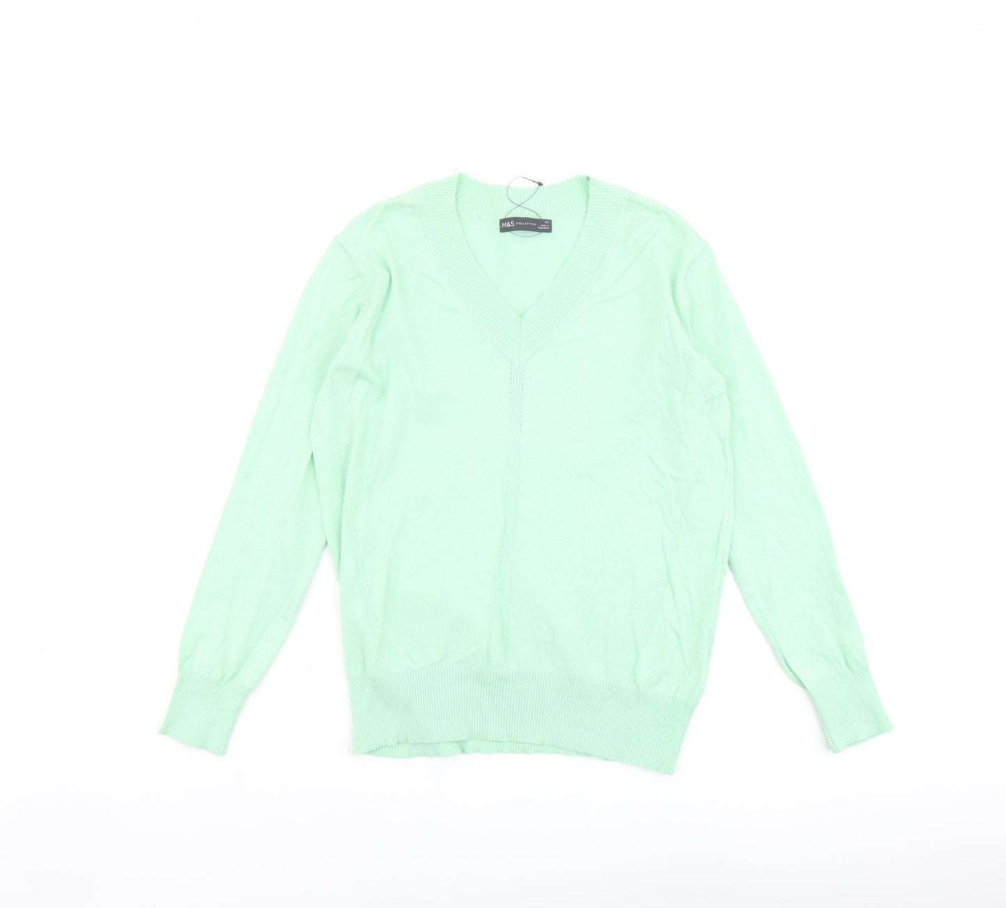 Womens UK Size XS Marks and Spencer Green Pullover Jumper