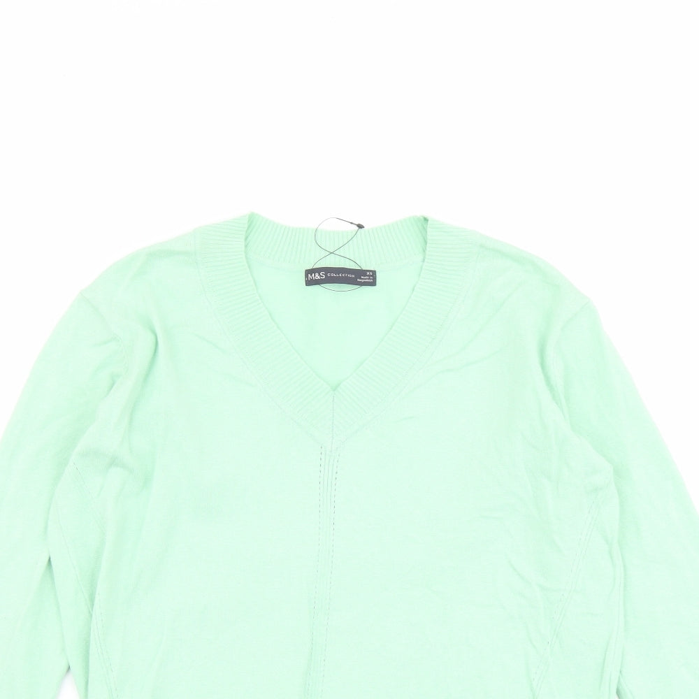Womens UK Size XS Marks and Spencer Green Pullover Jumper