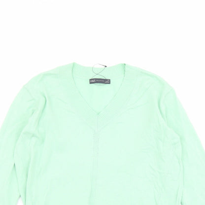 Womens UK Size XS Marks and Spencer Green Pullover Jumper