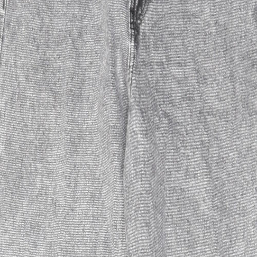 Denim & Co. Womens Grey Cotton Skinny Jeans Size 6 L28 in Regular Zip