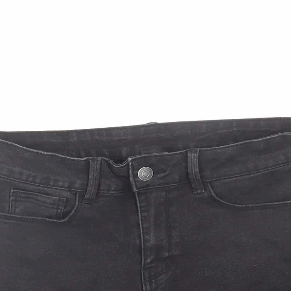 VERO MODA Womens Black Cotton Mom Shorts Size M L4 in Regular Zip