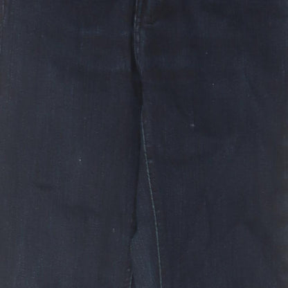 Womens UK Size 8 Disco Regular Fit Straight Blue Jeans