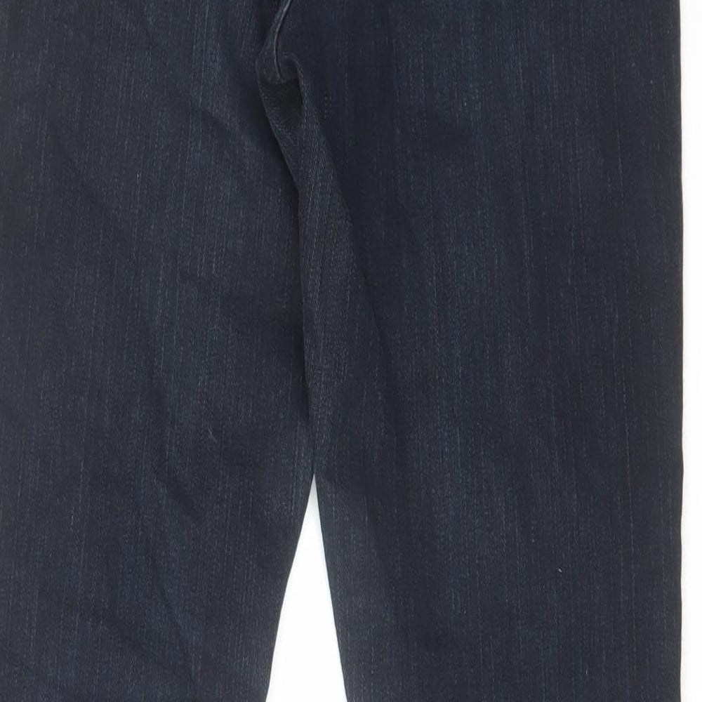 Womens UK Size 8 Disco Regular Fit Straight Blue Jeans