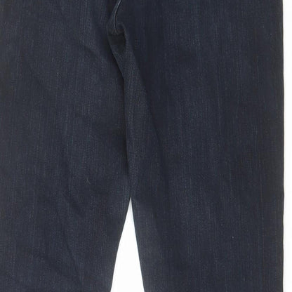 Womens UK Size 8 Disco Regular Fit Straight Blue Jeans