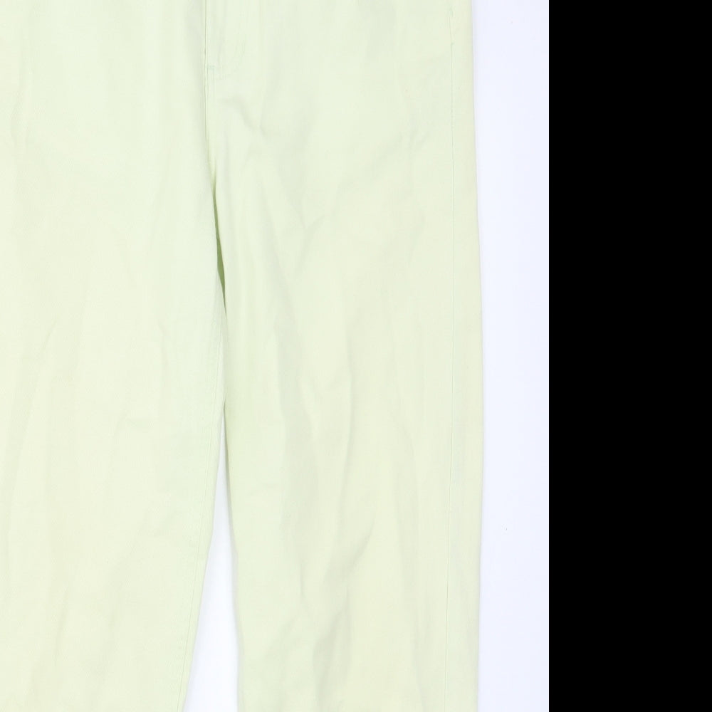 Liz Claiborne Womens Green Cotton Tapered Jeans Size 12 L28 in Regular Zip